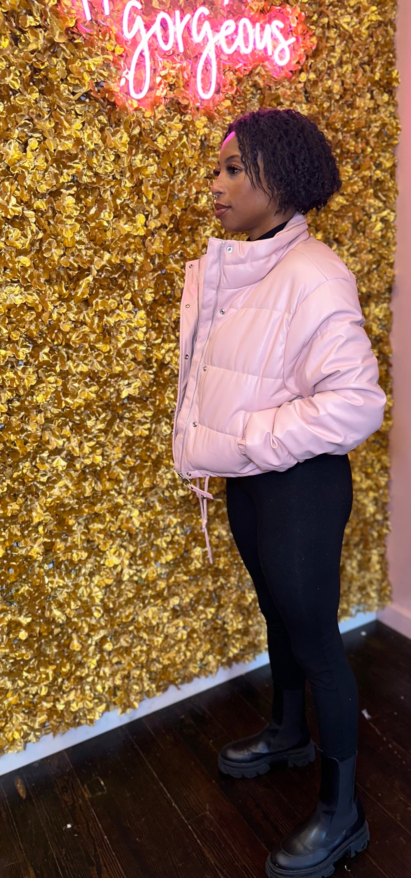 Powder Pink Puffer Coat