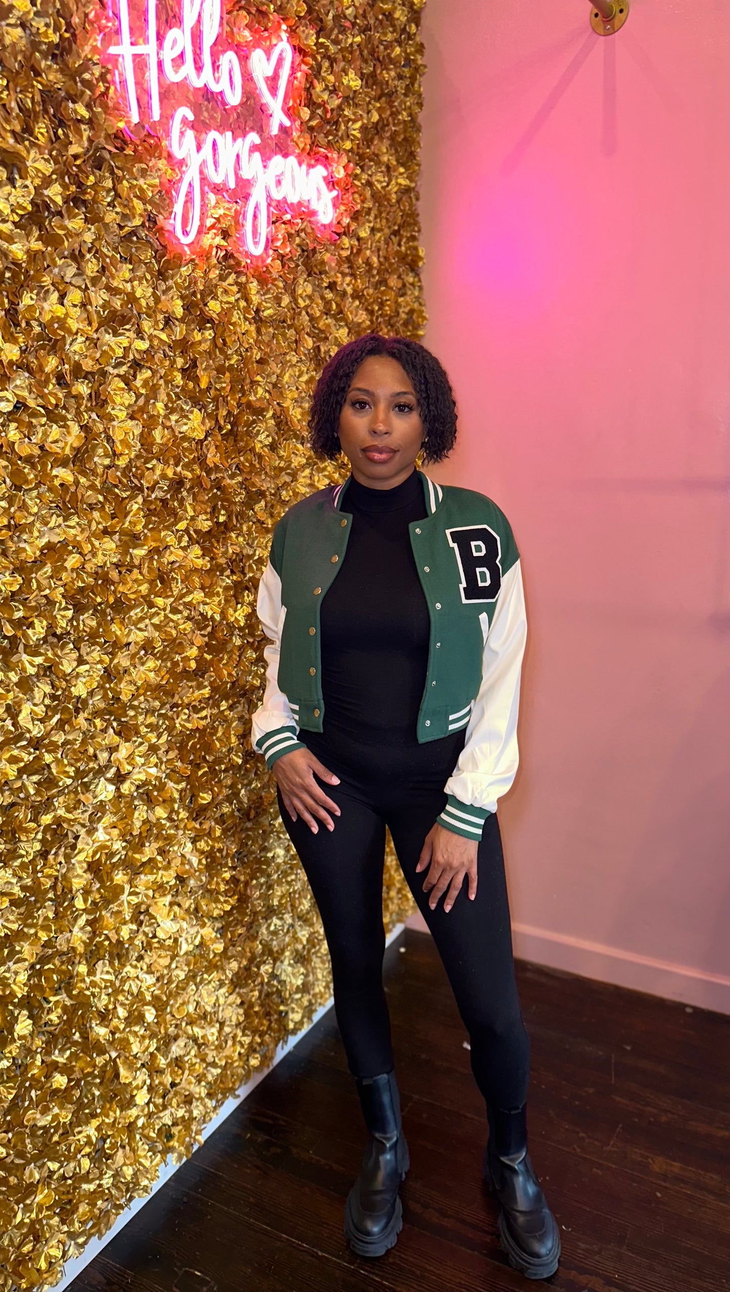Moss Green Varsity Jacket