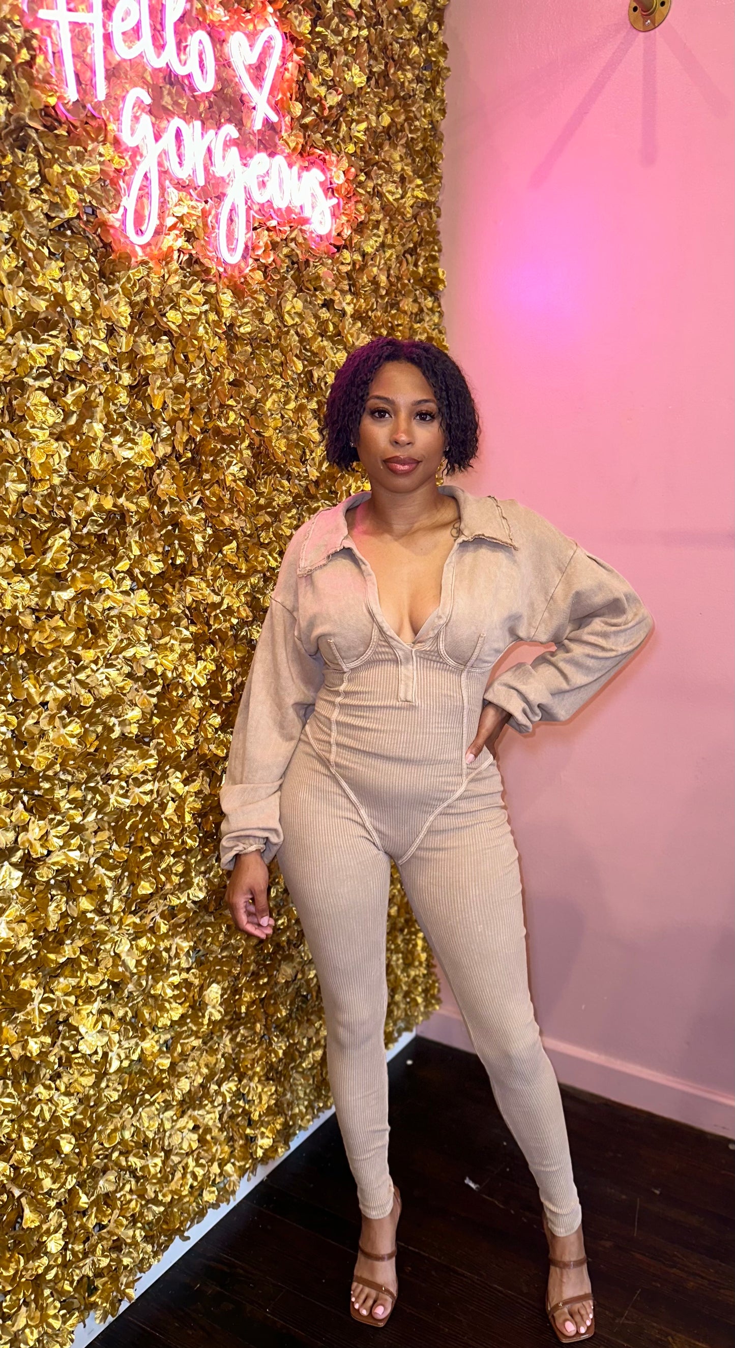 High Society Jumpsuit (Nude)