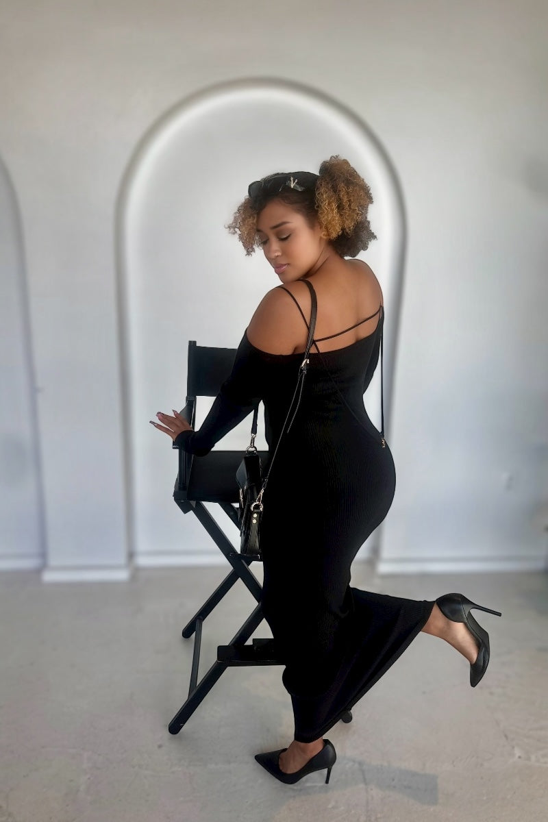 Noir Luxe Maxi Dress