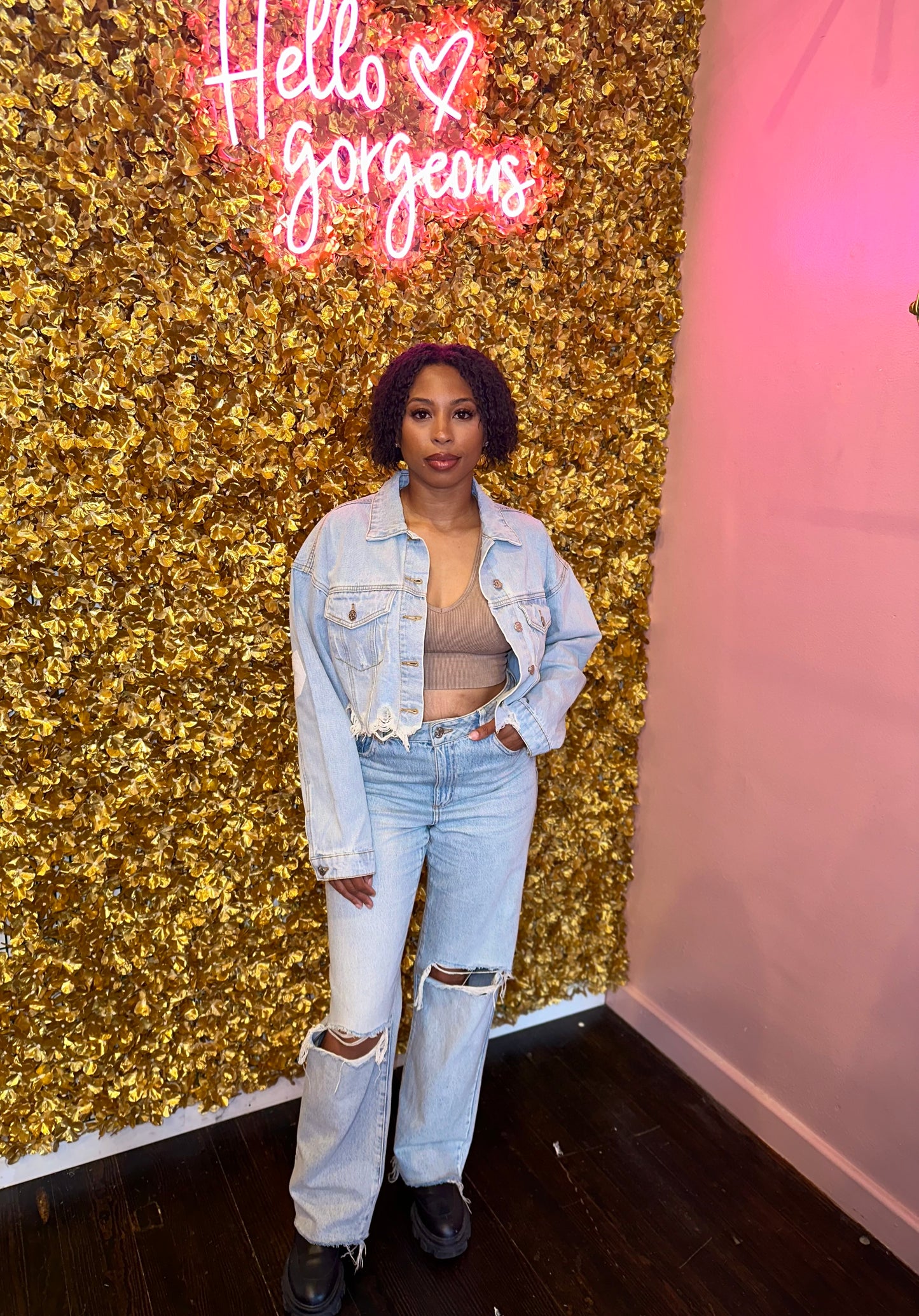 So Hollywood Denim Jacket (White)