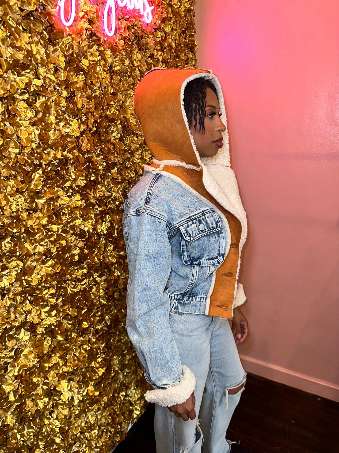 Lux Denim Sherpa Jacket