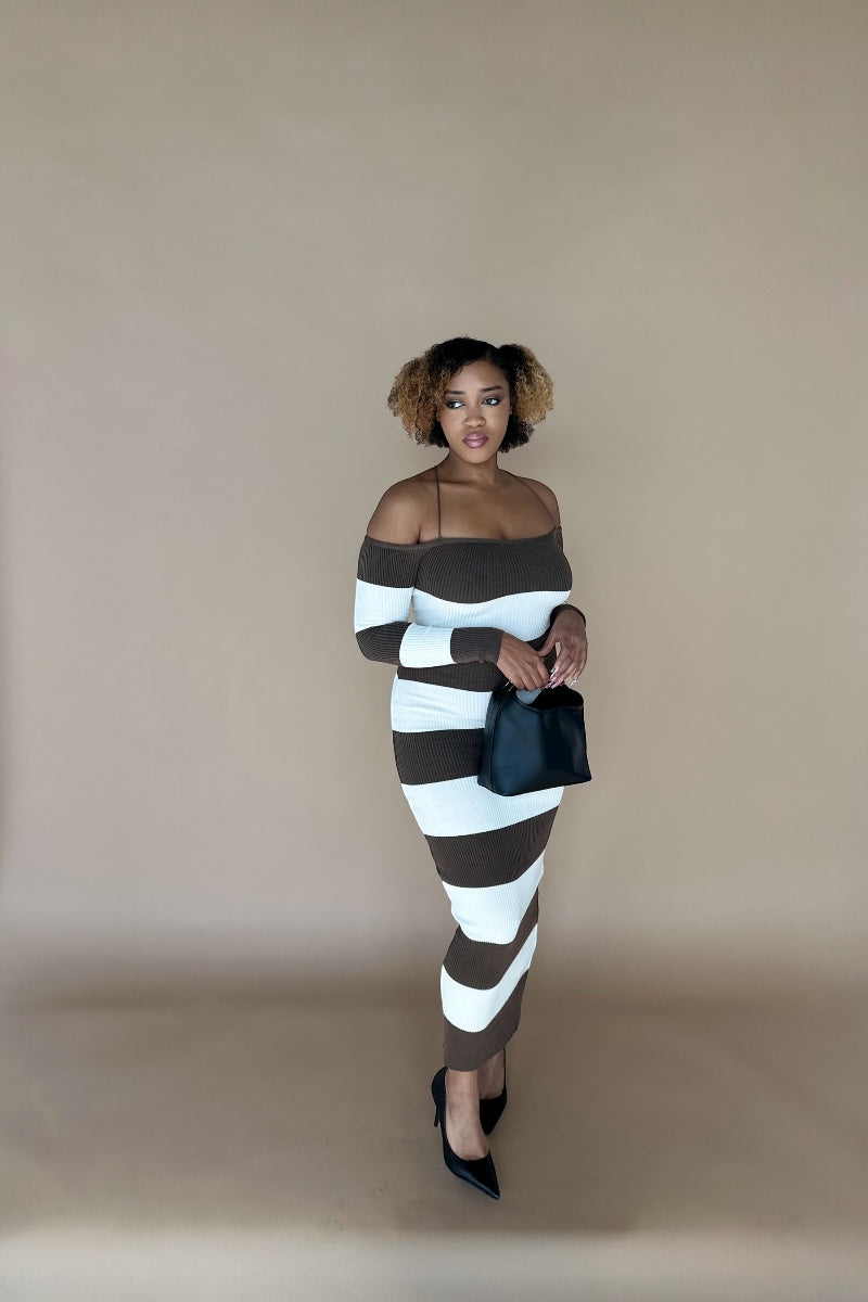 Mocha Stripes Dress