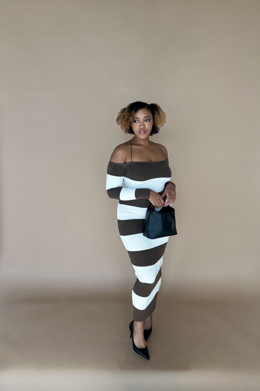 Mocha Stripes Dress