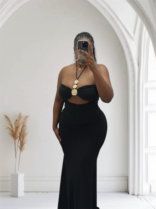 Black Luxe Goddess Dress