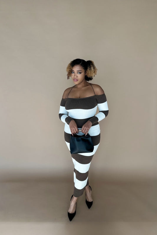 Mocha Stripes Dress