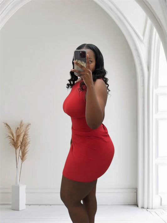 Red Luxe Mini Dress