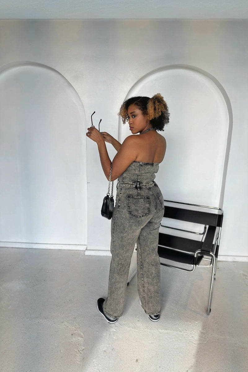 Dark Washed Denim Jumpsuit