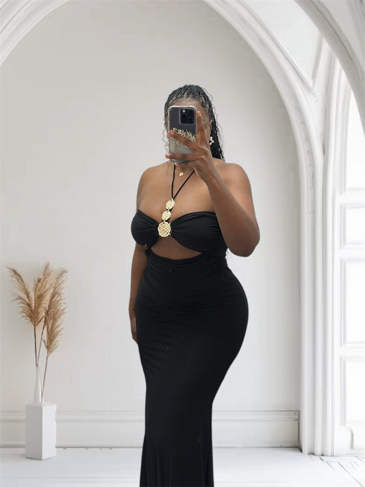Black Luxe Goddess Dress