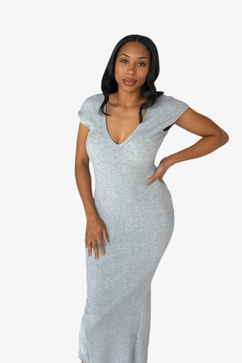 Grey Luxe Zip Dress